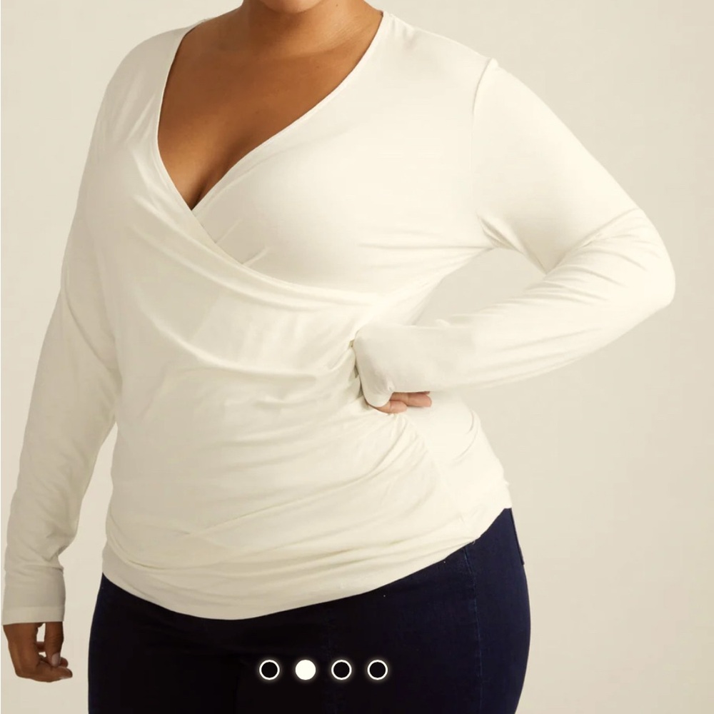 Universal Standard Liquid Jersey long sleeve crossover top - size 14-16